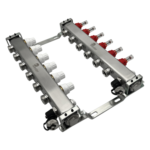 Коллектор с расходамерами 1"-3/4" - 6 вых. Wester MUFS