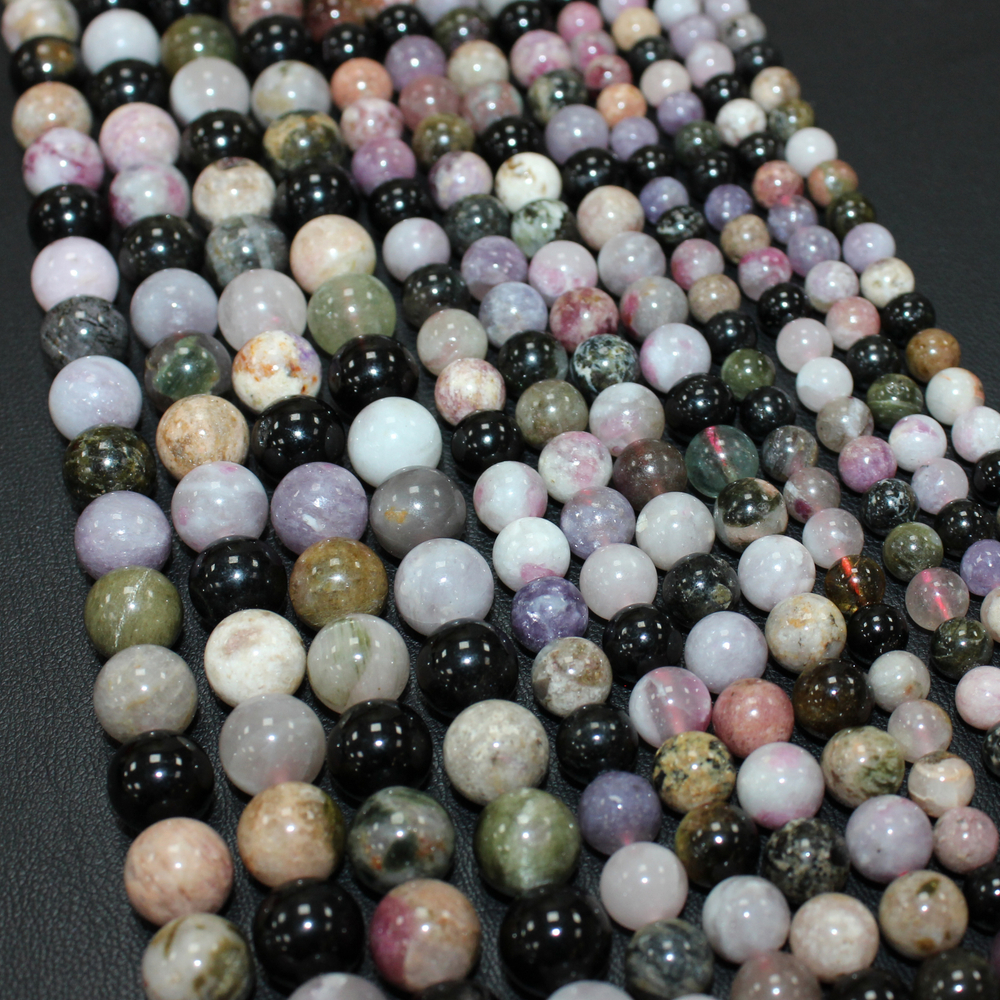 Турмалин микс AB бусины 6мм 8мм 10мм