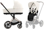 Коляска 3 в 1 Cybex Priam IV Rosegold complete и автокресло Aton S2 i-Size Moon Black Off White