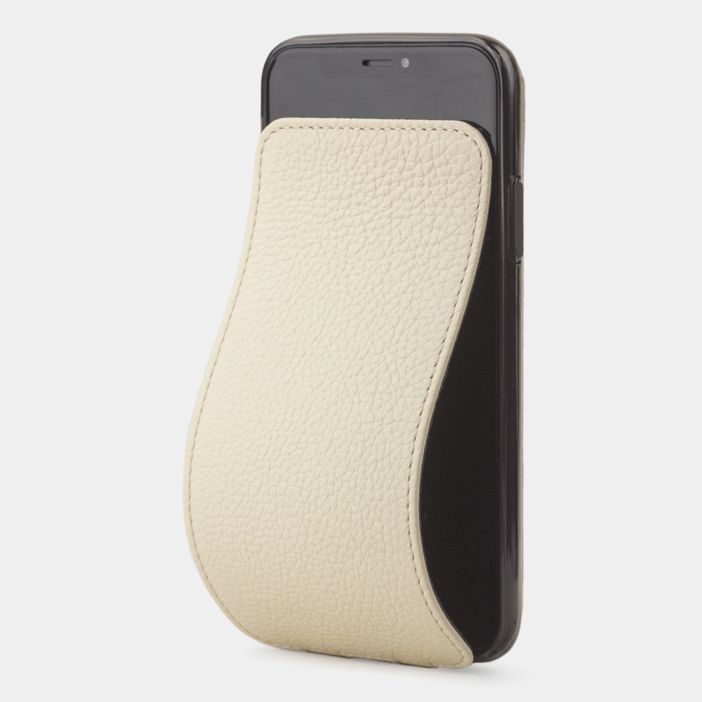 Чехол для iPhone X/XS из натуральной кожи теленка, молочного цвета