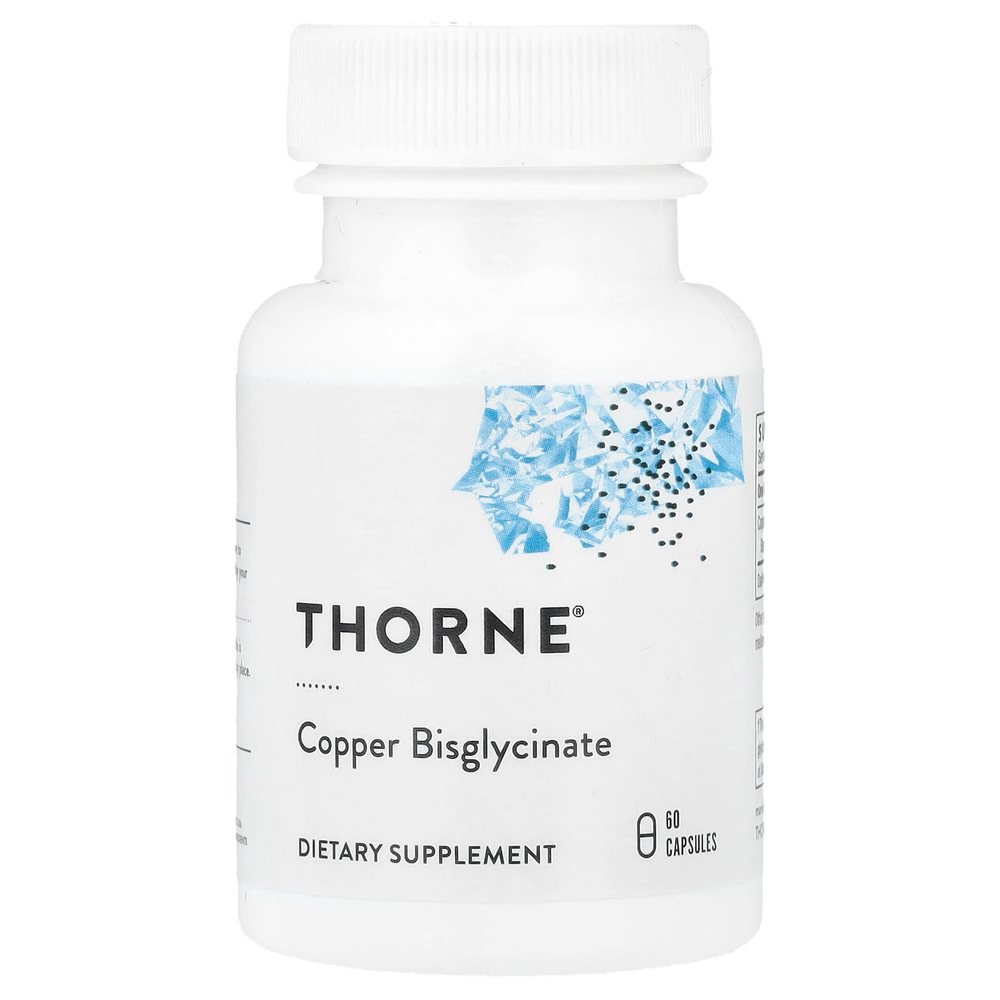 Thorne, бисглицинат меди, 60 капсул (2 мг в 1 капсуле)
