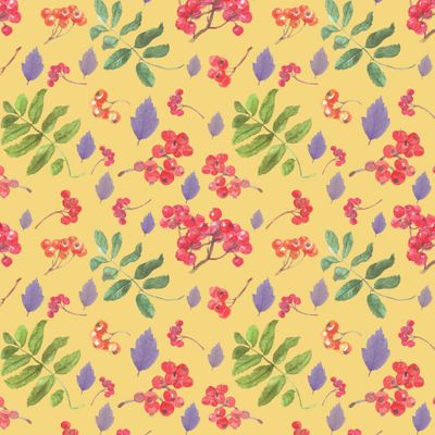 Рябина и листья