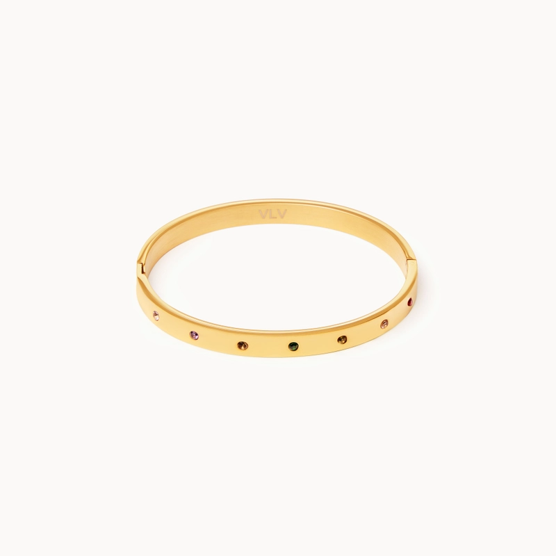 Браслет Разноцветные Кристаллы – Золото