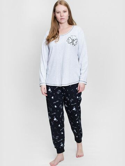 Уютный домашний комплект с брюками (Размер: XXXL) (Цвет: серый с чёрным)