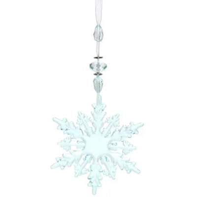Подвеска «Ажурная снежинка» 16 см, Голубой