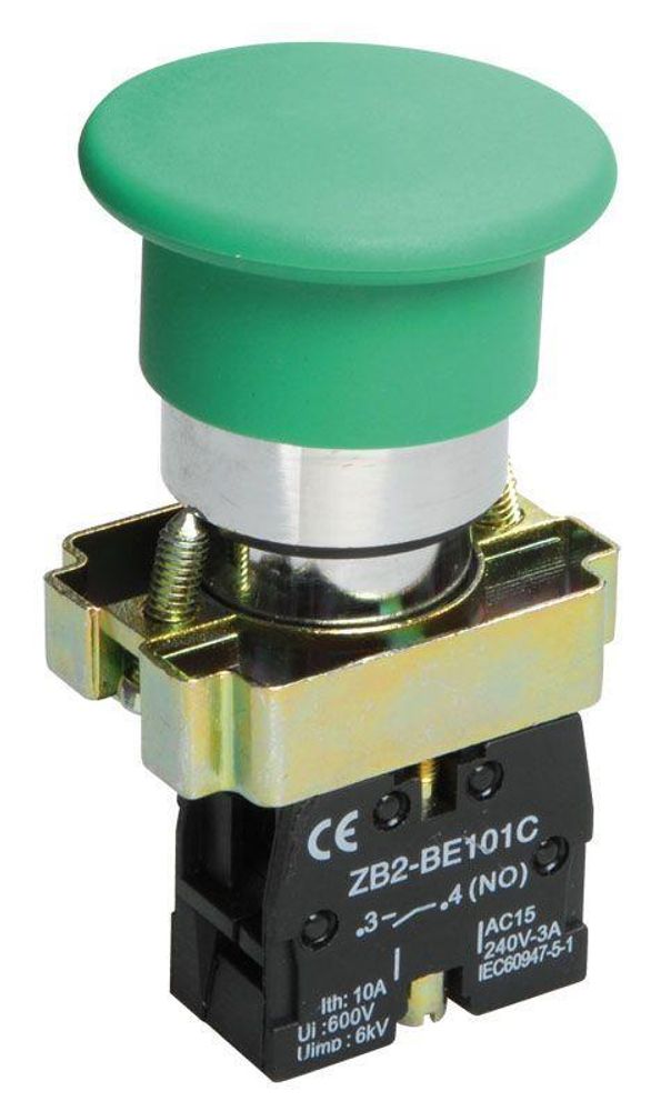 Кнопка управления &quot;Грибок&quot; LAY5-BC31 1з зел. IEK BBG70-BC-K06