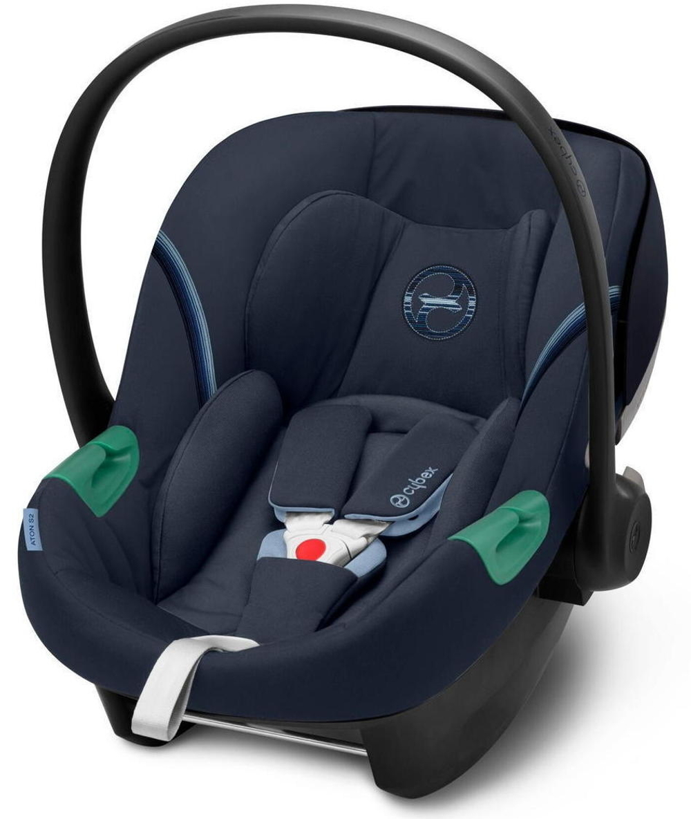 Коляска Cybex Balios S Lux TPE complete Aton S2 Ocean Blue Base One 4 в 1 Almond Beige с дождевиками