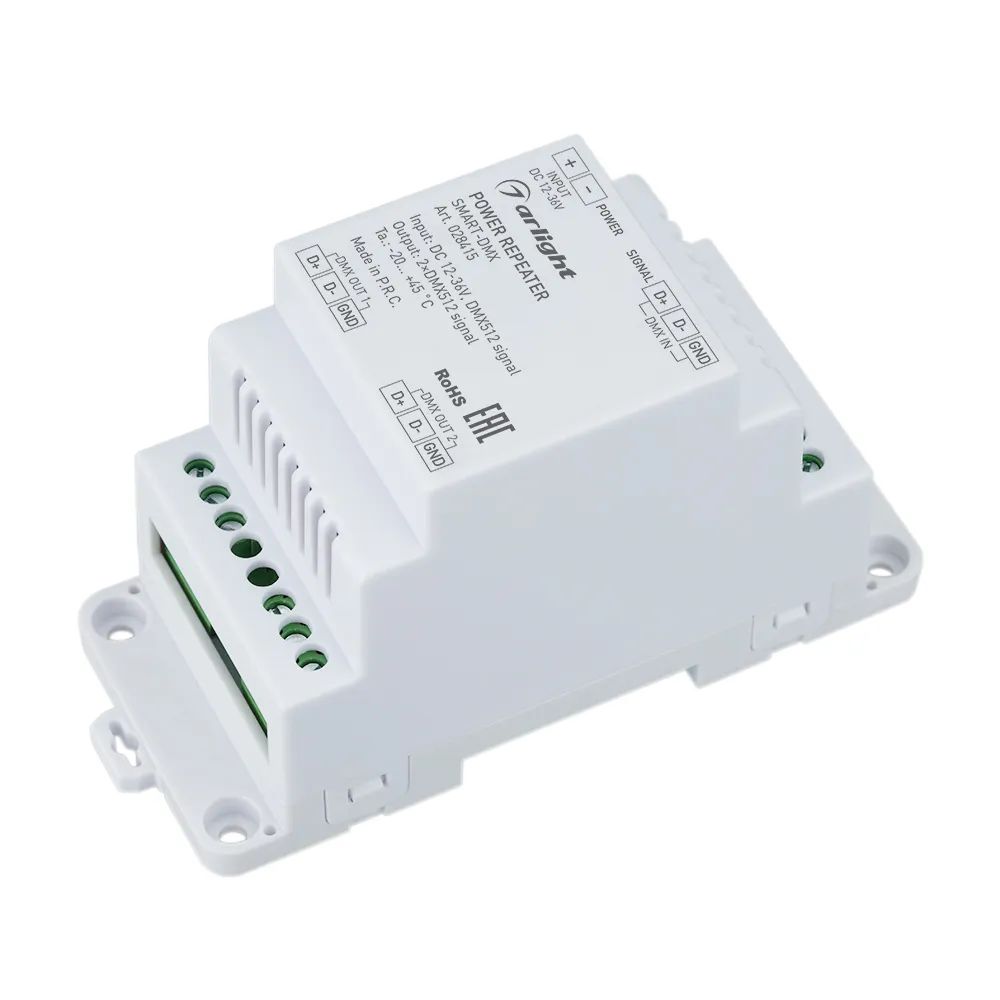 Усилитель SMART-DMX (12-36V, 2CH, DIN) (Arlight, IP20 Пластик, 5 лет) 028415