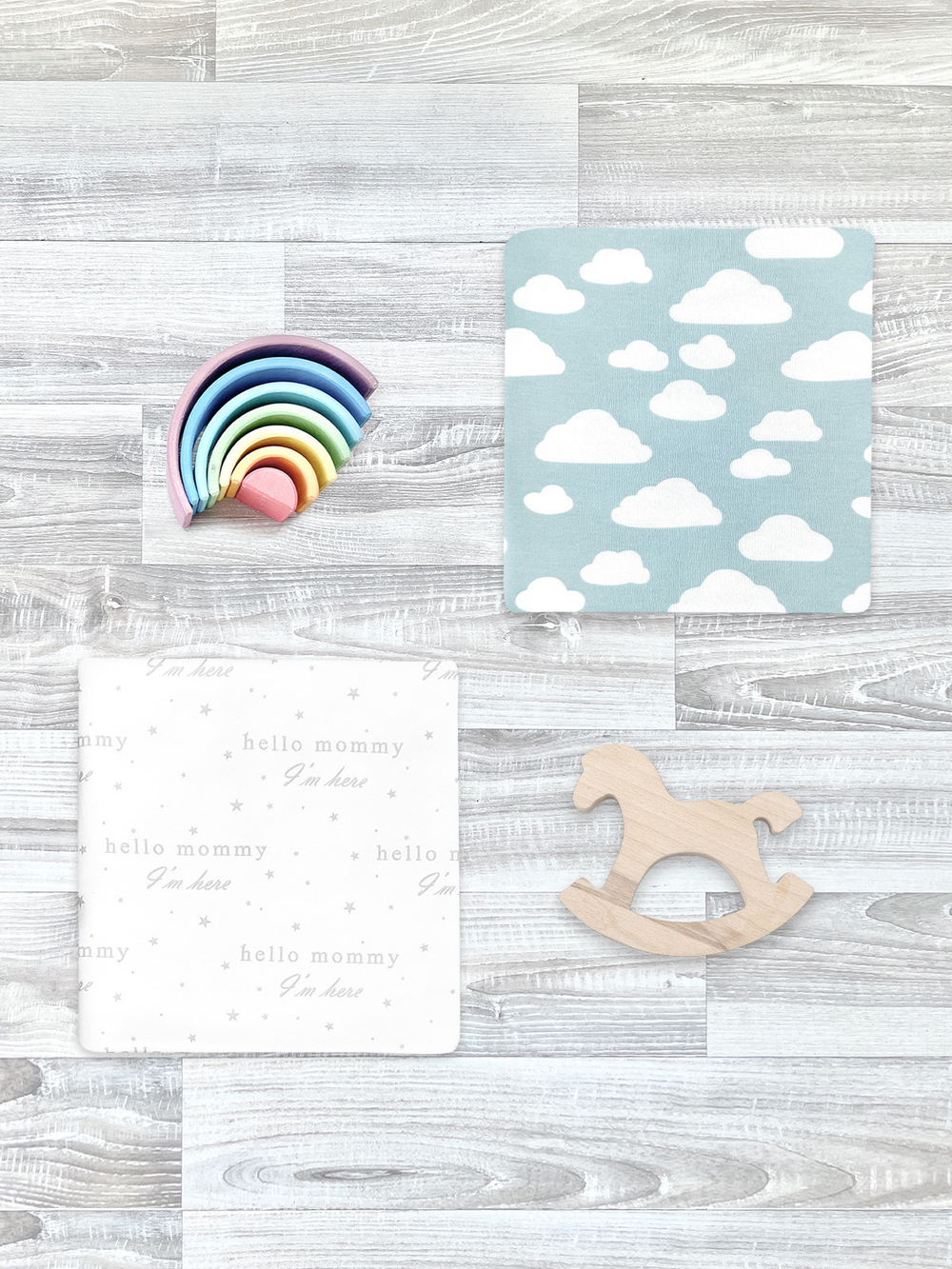 Сет из 2х пелёнок Облака/Hello Mommy