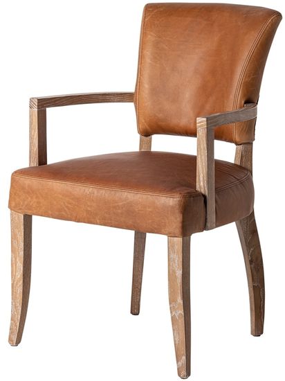 Стул TOLLA с подлокотниками натуральная кожа Испания 