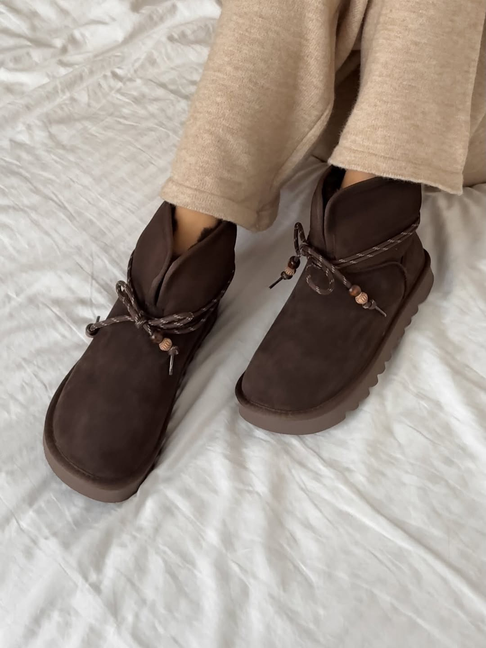 Угги из натуральной замши/натуральный мех