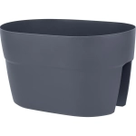 Ящик балконный пластиковый 12л 40*26*22 Villa de Fiori двусторонний с фиксаторами вулканический серый