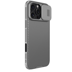 Чехол серого цвета (Titanium Gray) с сдвижной шторкой для камеры от Nillkin для iPhone 16 Pro Max, серия CamShield Pro Case