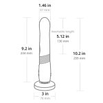 Красный фрикционный вибратор 25,9см со съемной присоской и управлением через приложение Lovense Gravity Thrusting Vibrating Dildo Red LE-26