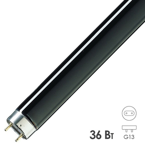 Лампа ультрафиолетовая T8 36W BLB G13 365nm 1200mm Triphosphor черное стекло Foton 604514