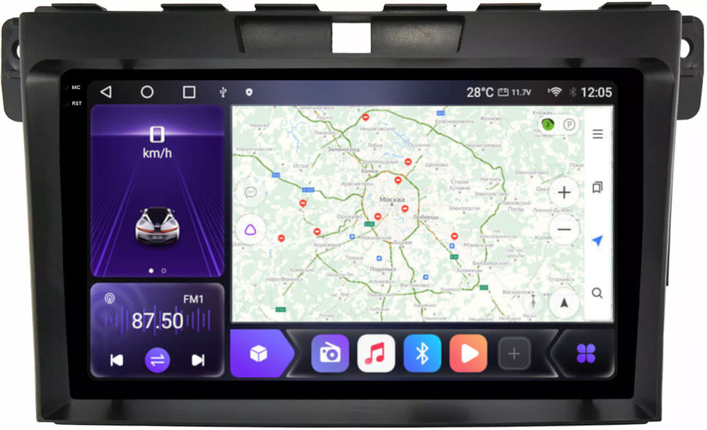 Магнитола для Mazda CX-7 2006-2012 - Carmedia OL-9509 QLed+2K, Android 12, TS10,  CarPlay, 4G SIM-слот