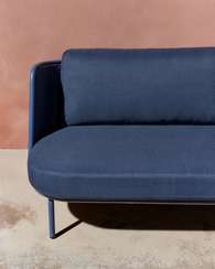 Уличный 3-местный диван Sedalis из алюминия и синей веревки 210 см