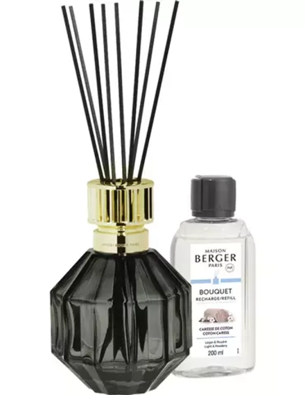 Maison Berger Paris - Набор палочек Facette Black Crystal + ароматическое масло Cotton Caress 200 мл / артикул   6907  / GTIN 3127290069078