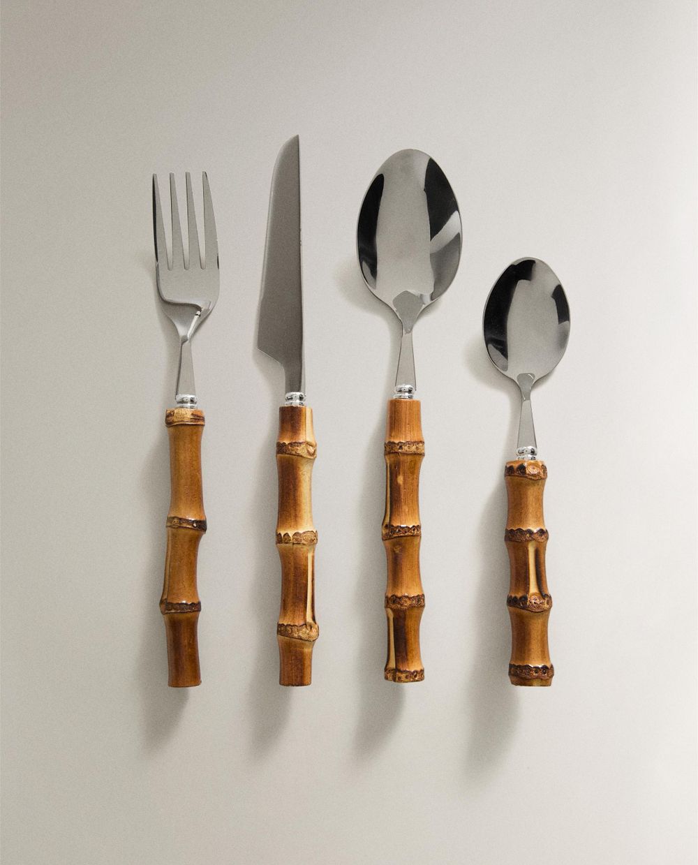Zara Home набор столовых приборов из нержавеющей стали, цвет коричневый, 24 см