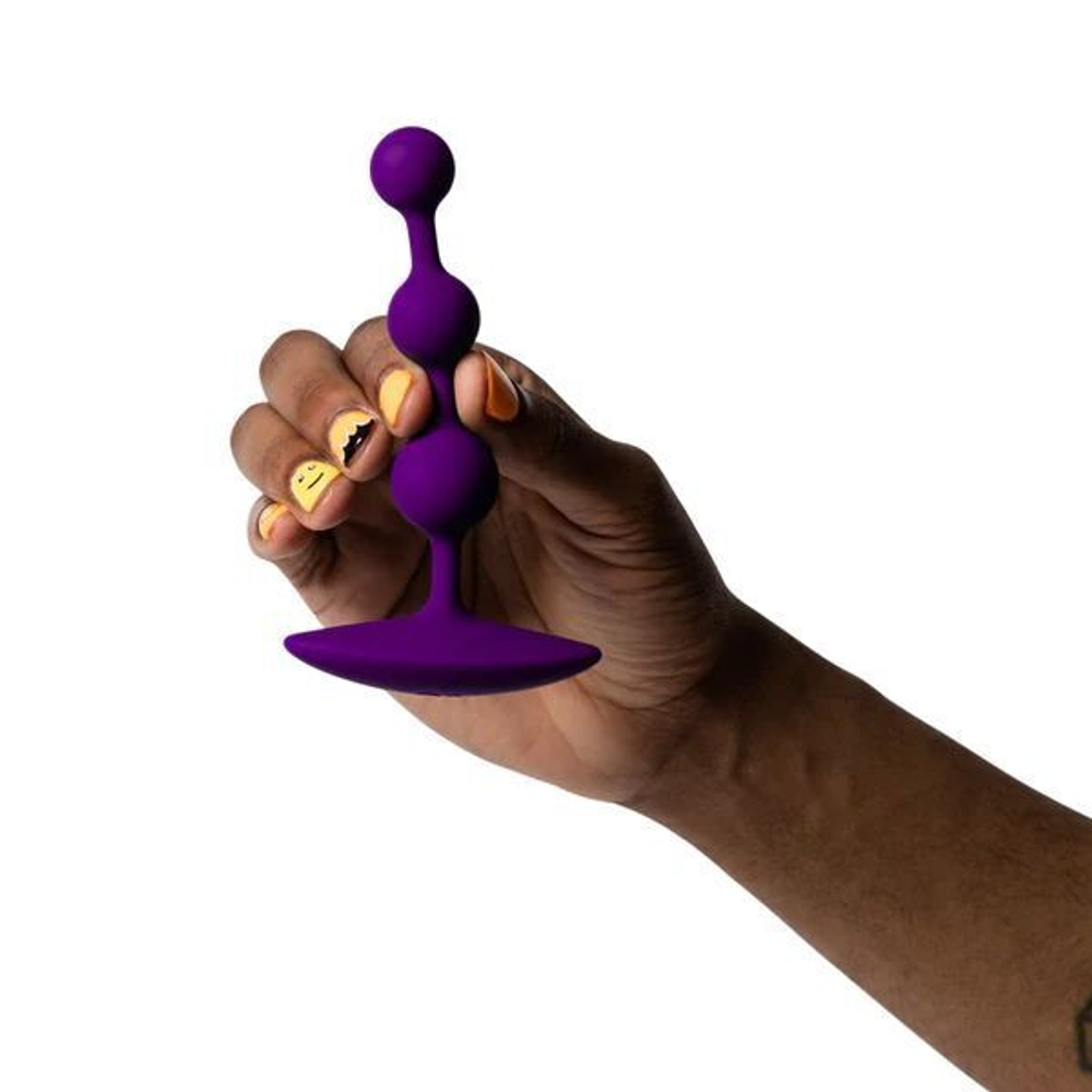 Фиолетовая анальная цепочка Romp Amp - 13,5 см. (Цвет: фиолетовый)