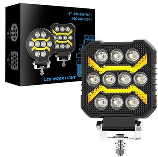 Прожектор LED-FLASH -квадрат (W+W+FLASH)  Рабочий свет+DRL + DRL с функцией Стробоскоп шт GQ0202