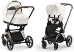 Коляска Cybex Priam IV Rosegold complete и автокресло Cloud G i-Size Almond Beige Plus 3 в 1 Off White