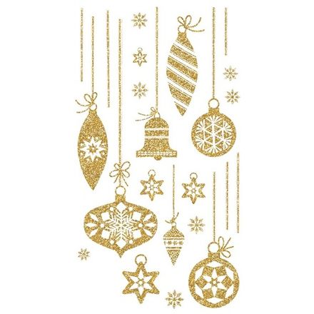 Наклейки на окно "Золотые игрушки"