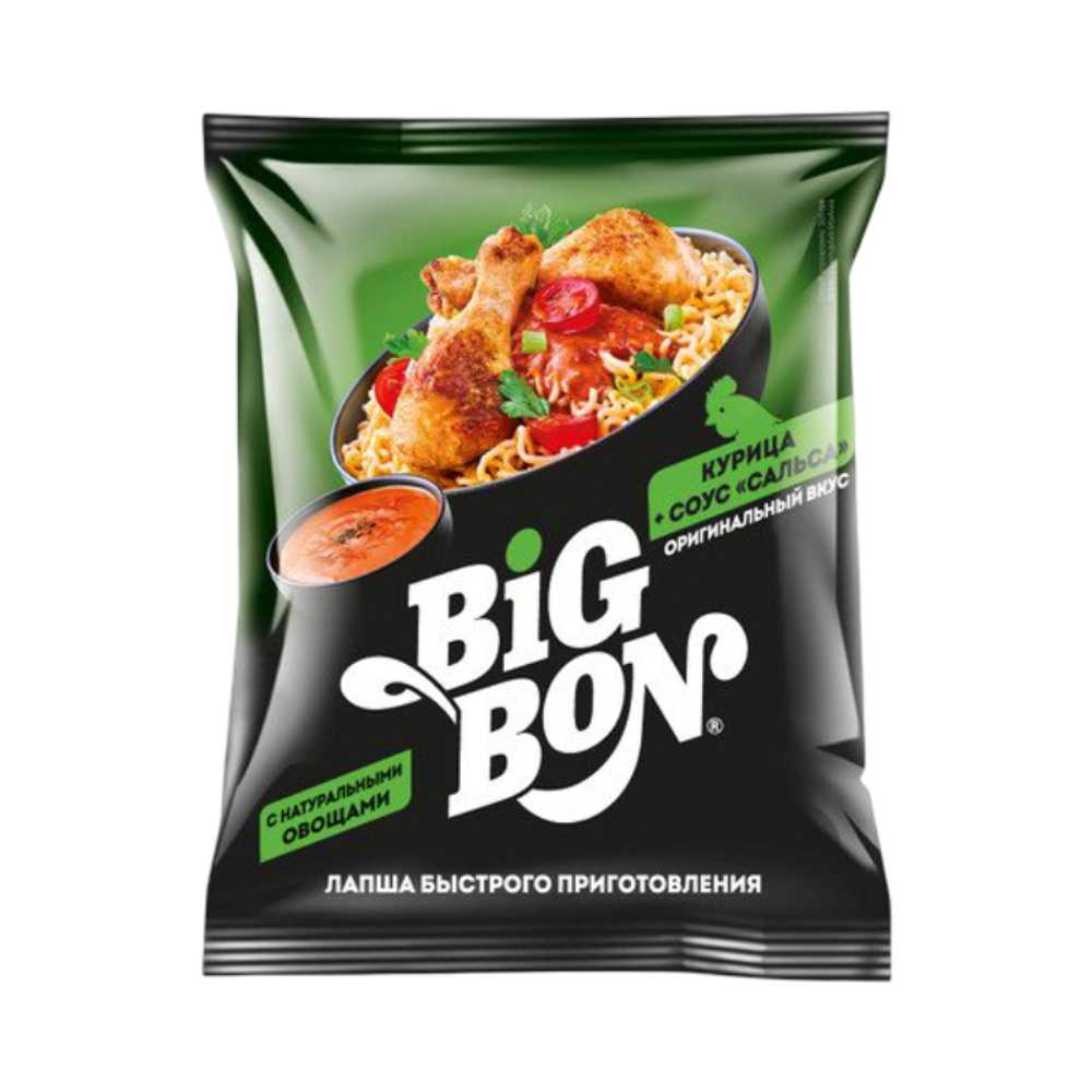 Лапша "Биг Бон" со вкусом курицы Сальса 75г
