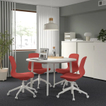 Стол для переговоров круглый - MITTZON IKEA /ИКЕА МИТТЗОН , 120х75 см, белый
