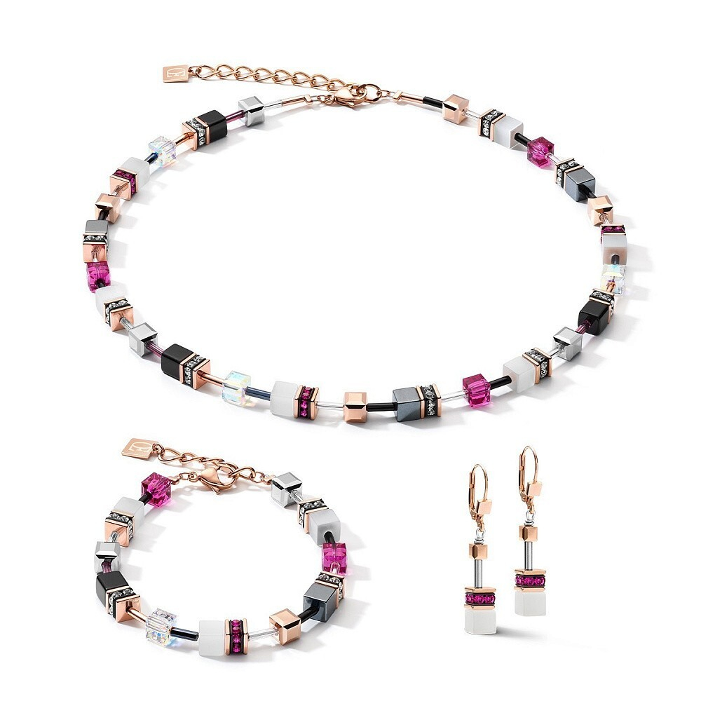 Браслет Coeur de Lion White&Pink Rose Gold 4013/30-0400 цвет розовый, золотой, белый, серый