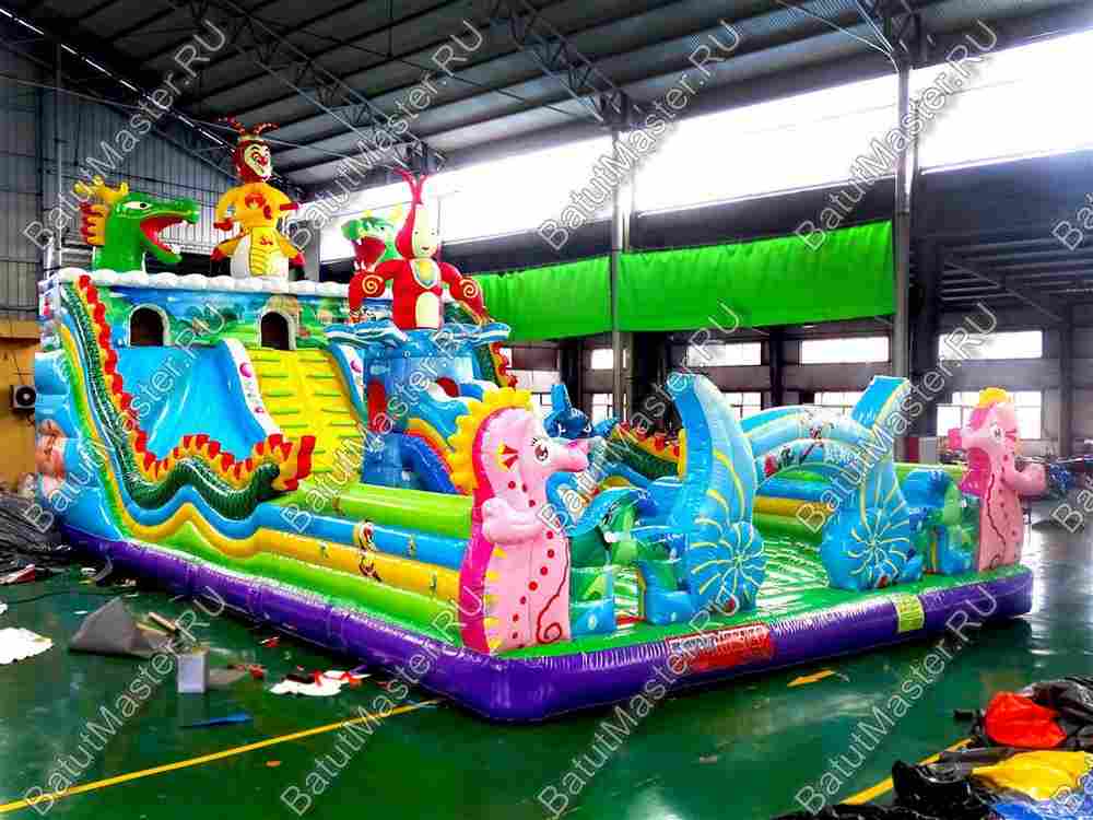 Коммерческий надувной батут "Морские животные" 14*7*7 м