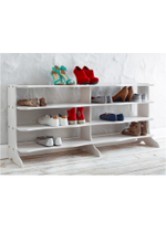 Обувница деревянная Твист из массива сосны, белый воск