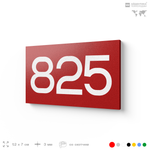 Номер на дверь 825, табличка на дверь для офиса, квартиры, кабинета, аудитории, склада, красная 120х70 мм, Айдентика Технолоджи