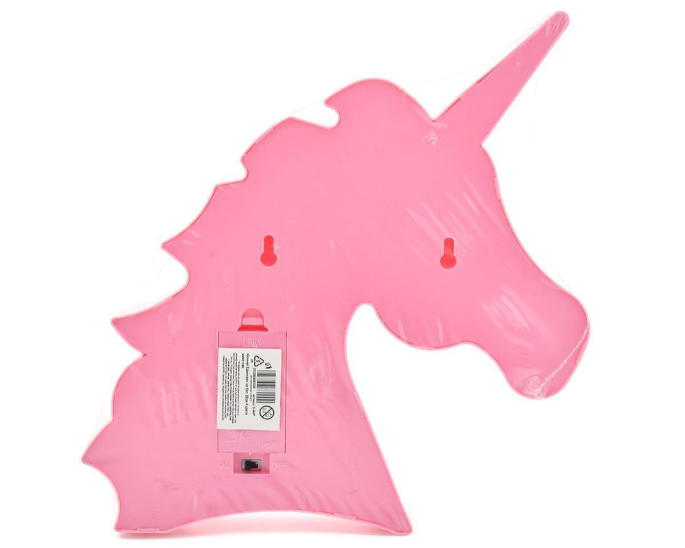 Ночник Единорог на бат. 26см 4 цвета микс пакет