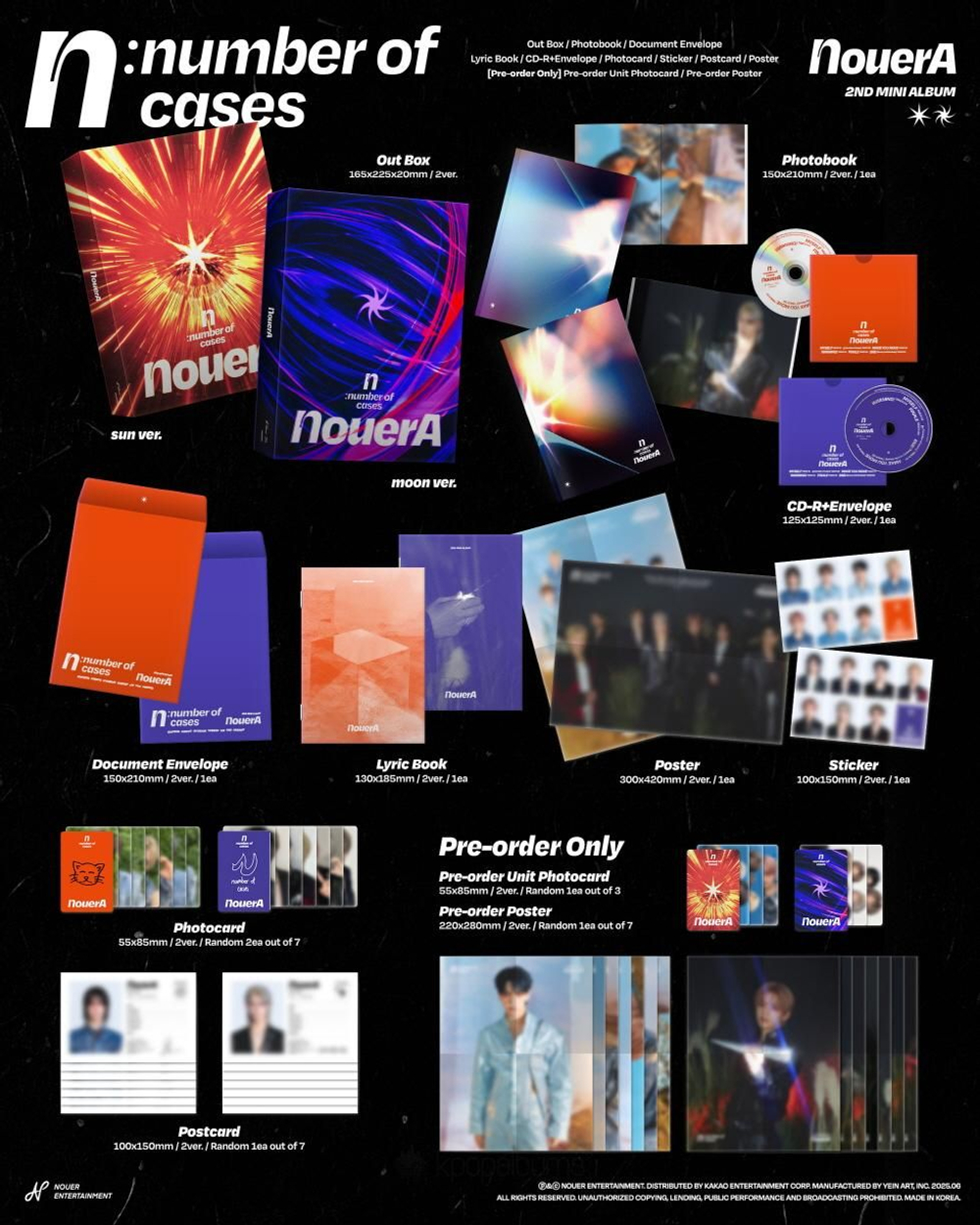 Альбом NOUERA - N: NUMBER OF CASES 2nd Mini Album RANDOM Version