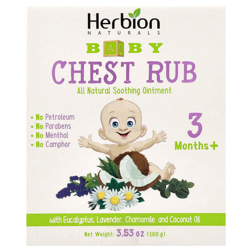 Herbion Naturals, Детское средство для груди, от 3 месяцев, 100 г (3,53 унции)
