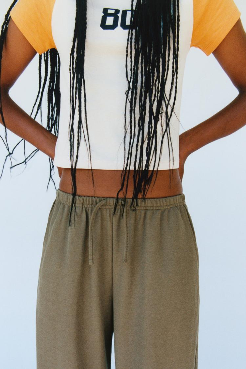 ZARA БРЮКИ WIDE LEG СВОБОДНОГО КРОЯ, ХАКИ