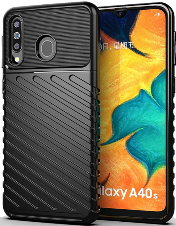 Чехол для Samsung Galaxy A40S (Galaxy M30) цвет Black (черный), серия Onyx от Caseport