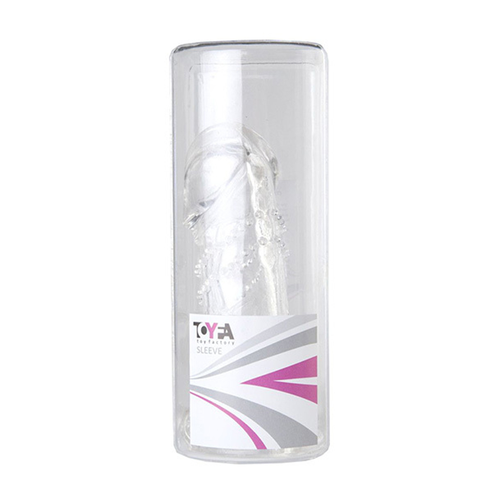 Прозрачная гелевая насадка 13см с клиторальным отростком ToyFa Basic 818016-1