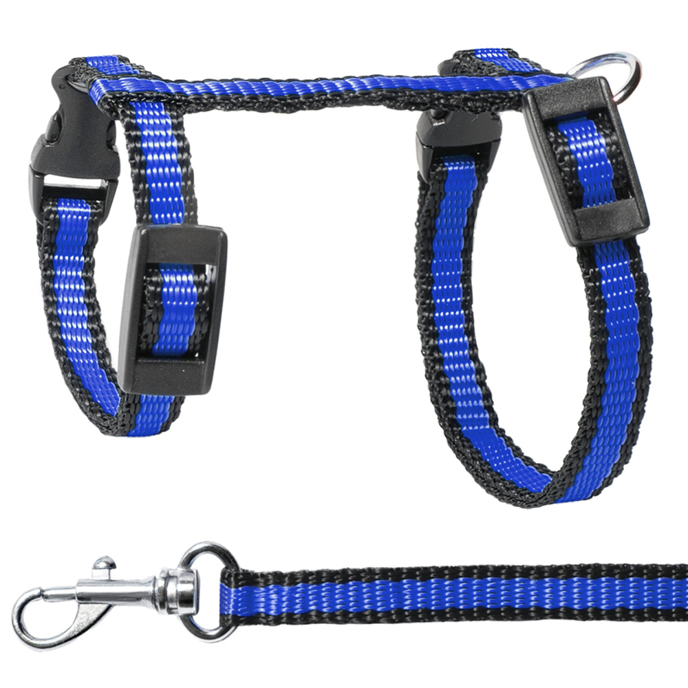 Комплект шлейка и поводок для кролика из капрона "Ушастик", 140*220*80; 10*1200мм, Gamma