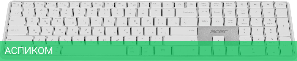 Клавиатура Acer OKR301 белый/серебристый (ZL.KBDEE.015)