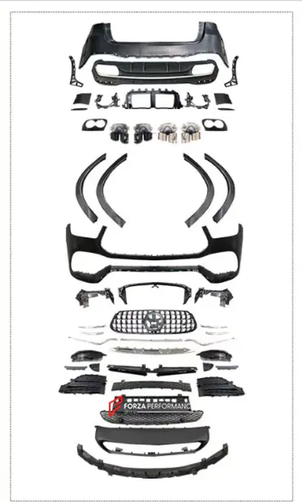 Обвес переделка для Mercedes-Benz GLE 2020-2023 до GLE 53 AMG Рестайлинг АМГ Мерседес Бенц ГЛЕ класс