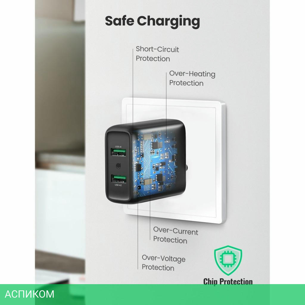 Сетевое зарядное устройство Ugreen CD161-10216 Black (10216)