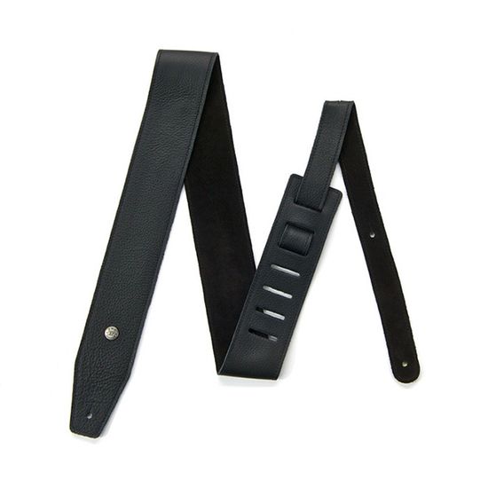 Ремень для гитары, черный, кожаный, ширина 2.5", Dunlop BMF08BK