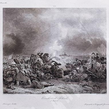 Битва за Полоцк 18 августа 1812 года. Гравюра по картине Combat de Polotsk.18 Aout 1812. 1838г.