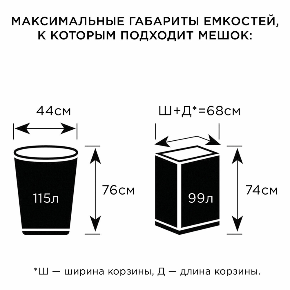 Мешки для раздельного сбора мусора 120 л синие в рулоне 10 шт. ПВД 38 мкм 70х108 см LAIMA 6067 (5 штук в упаковке)