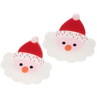 Зажимы для волос детские 2шт «БИСКВИТ», Дед Мороз, 5см