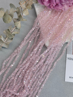 Бусины из хрустального стекла, треугольник, розовый, 4 мм, нить 34 см