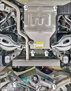 Защита заднего электромотора, Трубок охлаждения электромотора. 4 мм, Алюминий для Voyah Dream 2021-н.в., Motodor.348610