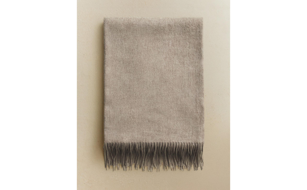 Zara Home плед из шерсти, серый